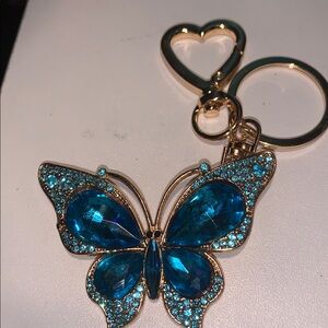 Crystal Butterfly purse/bag charm Keychain nwt